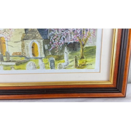 1 - Limited edition print of Magheradroll Parish Church, signed and numbered 10/100, framed with a dual-... 