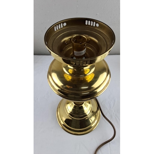 35 - Brass table lamp with fluted column design.  Classic style.