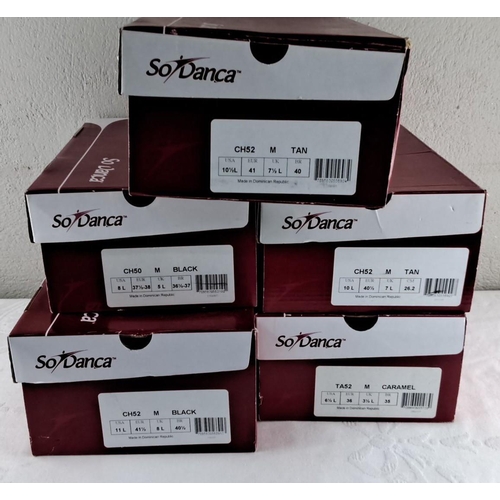 50 - five pairs of So Danca dance shoes, including CH52 and CH50 models. Sizes range from EU 36 to 41. Co... 