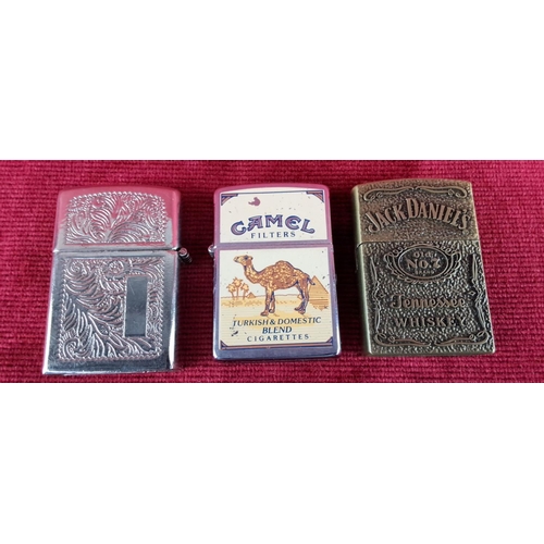 83 - Collection of 3 lighters to include Zippo 'Camel' lighter & more.