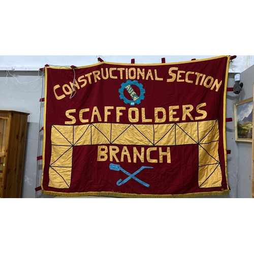 478 - Vintage union banner featuring bold red and yellow designs with 