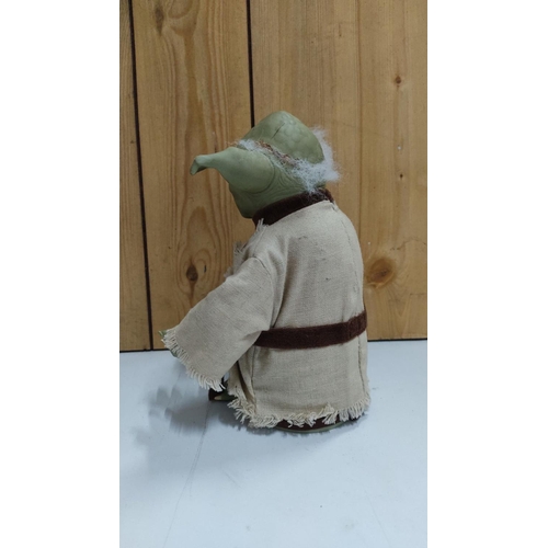 455 - Star Wars Yoda figure, approximately 12 inches tall, in Jedi robe made from high-quality material wi... 