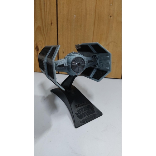 464 - Star Wars Action Fleet TIE Fighter, 1996 Galoob. Intricately detailed miniature on a display stand.