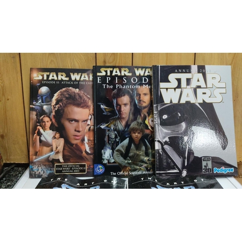 467 - Collection of Star Wars books, including Episode II, The Phantom Menace, and a 2008 annual, along wi... 