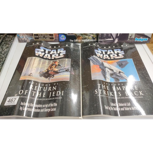 467 - Collection of Star Wars books, including Episode II, The Phantom Menace, and a 2008 annual, along wi... 