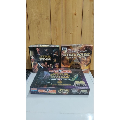 470 - Collection of Star Wars board games, to include Monopoly and Trivial Pursuit Collector's Editions, f... 