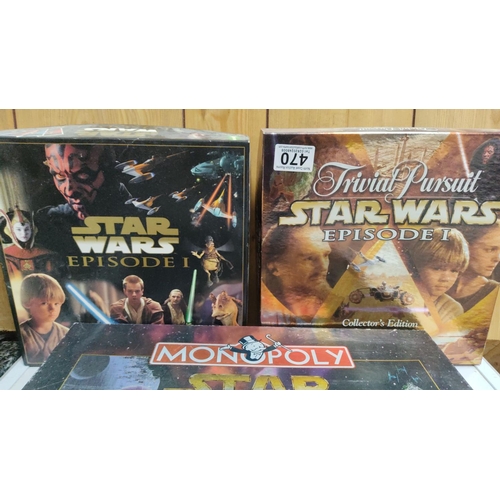 470 - Collection of Star Wars board games, to include Monopoly and Trivial Pursuit Collector's Editions, f... 