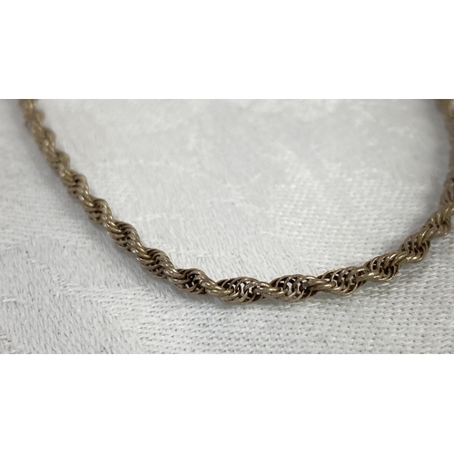 112 - Sterling Silver rope chain necklace.