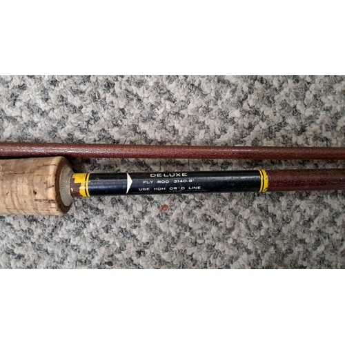 11 - South Bend vintage fly rod, featuring cork handle and two-piece construction.