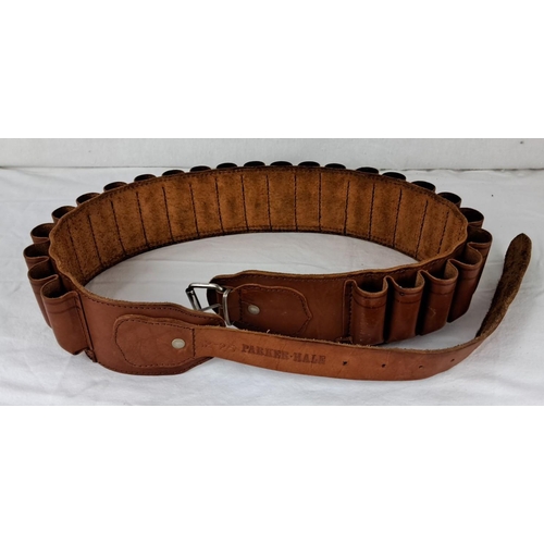 23 - Parker-Hale leather cartridge belt features multiple loops and a sturdy buckle.