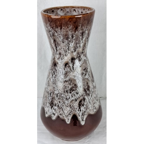 24 - Brown drip glaze ceramic vase with unique texture, marked 