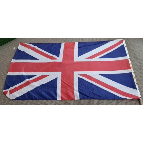 4 - Large Union Jack flag, polyester material, with grommeted edge and pole.