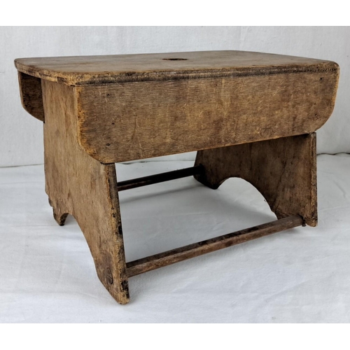 67 - Small antique handmade wooden stool.