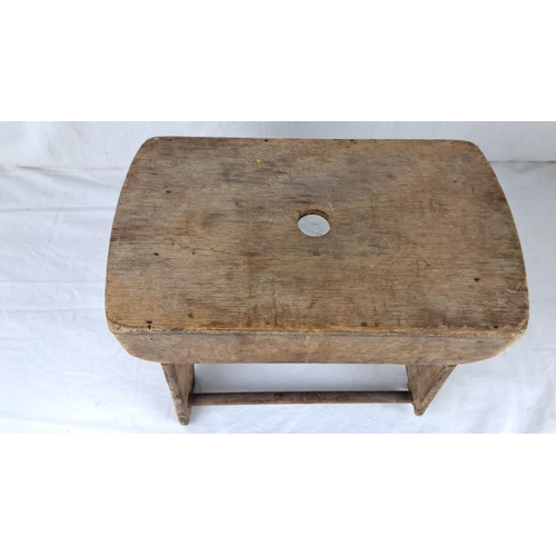 67 - Small antique handmade wooden stool.