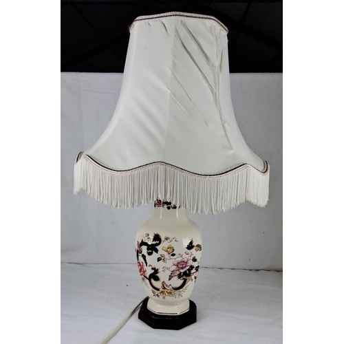 81 - Masons Ironstone table lamp with shade.