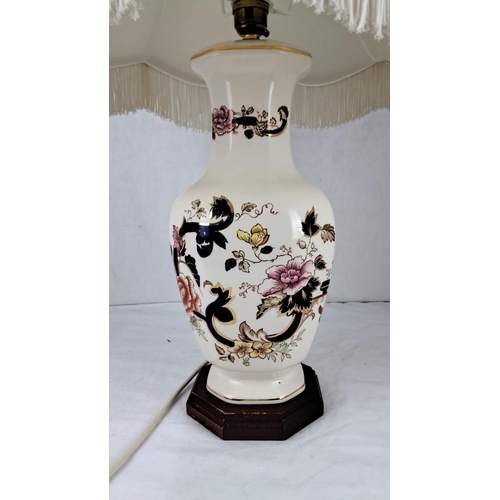 81 - Masons Ironstone table lamp with shade.