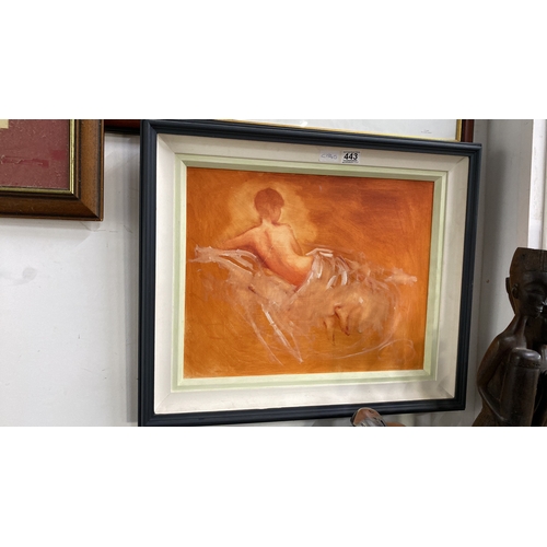 443 - A stunning oil painting of a naked women inspired by the works of Claude Weisbuch. Untiled and unsig... 