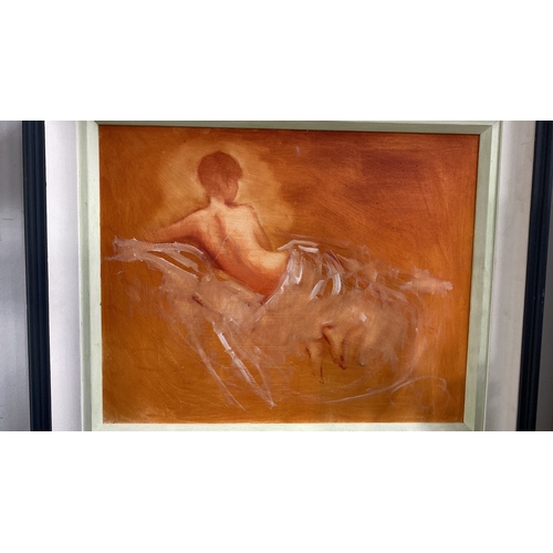 443 - A stunning oil painting of a naked women inspired by the works of Claude Weisbuch. Untiled and unsig... 