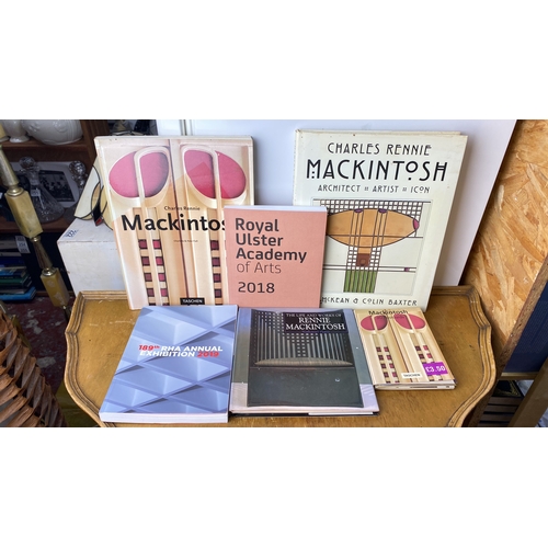 204 - Collection of six books and items on Charles Rennie Mackintosh, architecture, and art exhibitions, i... 