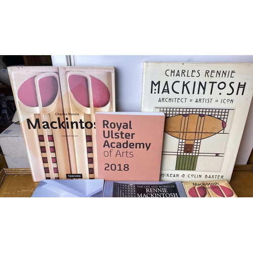 204 - Collection of six books and items on Charles Rennie Mackintosh, architecture, and art exhibitions, i... 