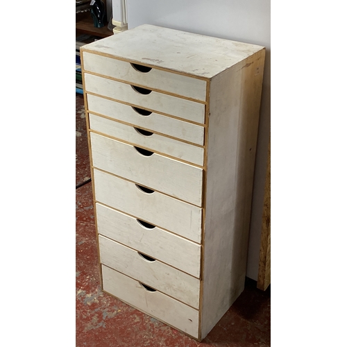 222 - Vintage wooden chest of drawers. Simple design showcases classic minimalist style.