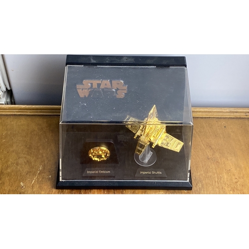 272 - Cased Star Wars 24kt Gold Plated Imperial Shuttle.