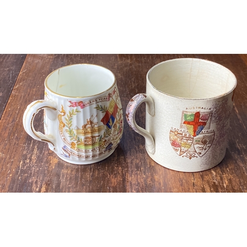 310 - Two Queen Victoria commemorative mugs, celebrating 1837–1897 Diamond Jubilee and Empress of India ti... 