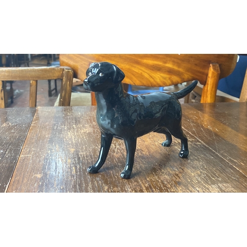 317 - Large Beswick black Labrador dog.