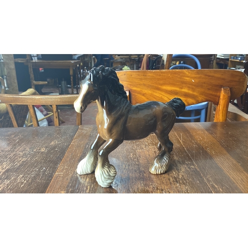 321 - Beswick horse figurine, brown glaze, marked 