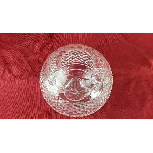 102 - Stunning Waterford crystal rose ball, unmarked.