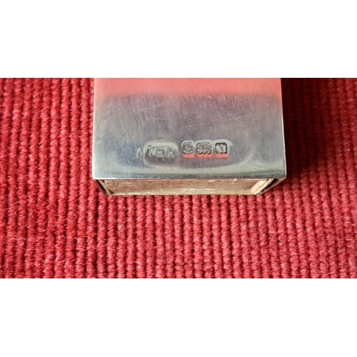 113 - Pair of vintage metal matchbox holders, featuring a textured finish on the left and smooth finish on... 