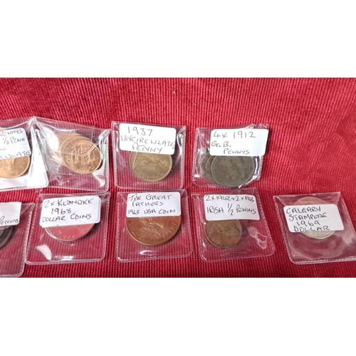 123 - Collection of assorted coins, including Victorian, USA, Irish, and GB pieces. Highlights include a 1... 