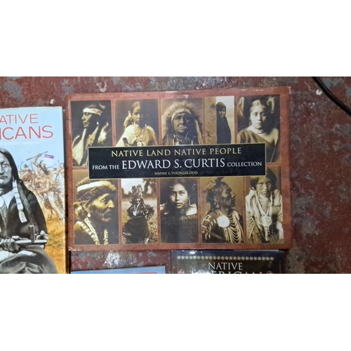 184 - Collection of books on Native American history and culture, featuring Edward S. Curtis and various a... 