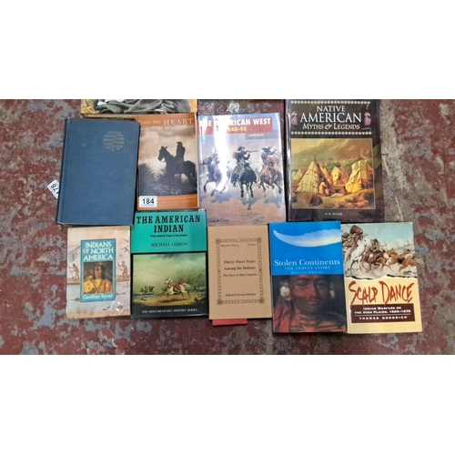 184 - Collection of books on Native American history and culture, featuring Edward S. Curtis and various a... 