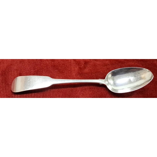 507 - Large Irish Rat's Tail Silver spoon, Dublin 1821, Silversmith E Crofton, weight 56g.