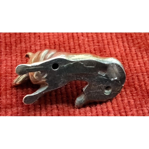 508 - Miniature Cast Silver Dog Figurine.