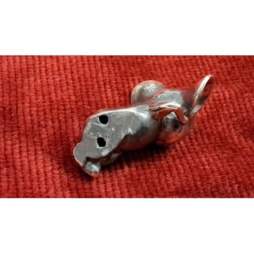 510 - Miniature Cast Silver figurine of a mouse.