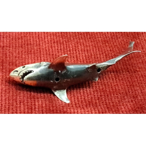 511 - Miniature Cast Silver shark figurine.