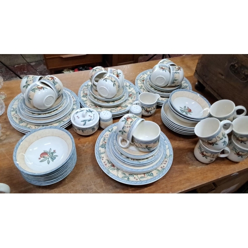 558 - Johnson Brothers English dinnerware set features a floral pattern. The set includes plates, bowls, c... 