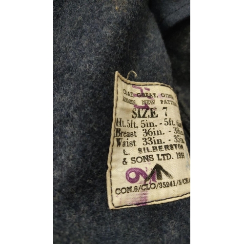 449 - British Military RAF Overcoat made of wool, double-breasted with brass buttons featuring an eagle an... 