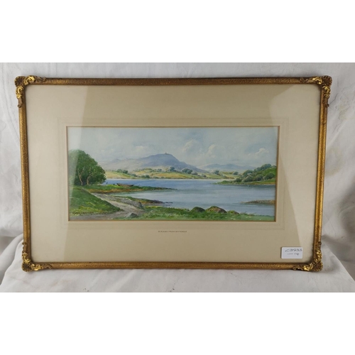 471 - Large watercolour 'Scrabo from Whiterock' signed G W Morrison.  Measuring 53x34cm.