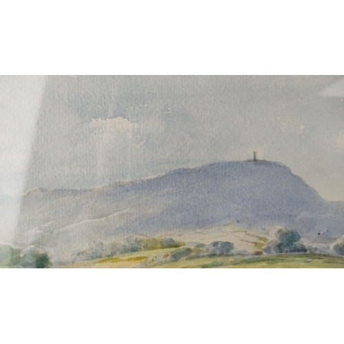 471 - Large watercolour 'Scrabo from Whiterock' signed G W Morrison.  Measuring 53x34cm.