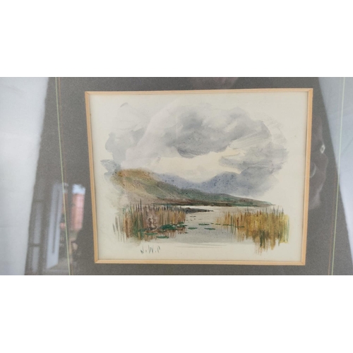 480 - A framed watercolour 'In the Glens' signed J W Carey.