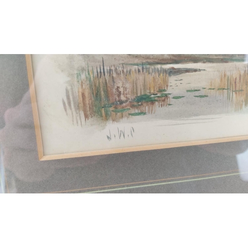 480 - A framed watercolour 'In the Glens' signed J W Carey.