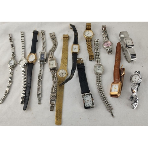 488 - Collection of assorted wristwatches including quartz models. Various brands and styles include Genev... 