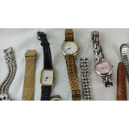 488 - Collection of assorted wristwatches including quartz models. Various brands and styles include Genev... 