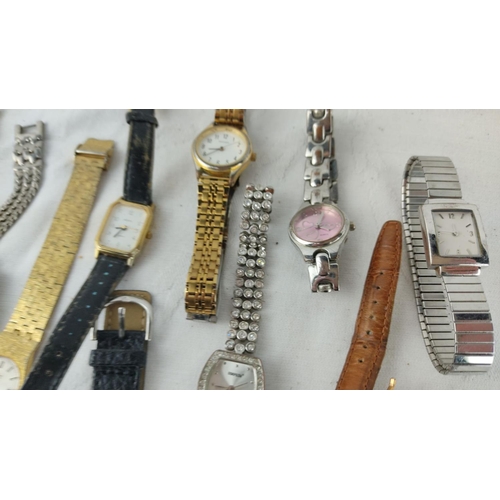 488 - Collection of assorted wristwatches including quartz models. Various brands and styles include Genev... 