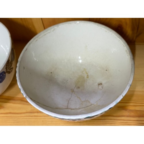 463 - Two antique spongeware bowls (a/f).