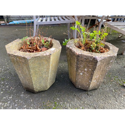 467 - A pair of concrete planters.