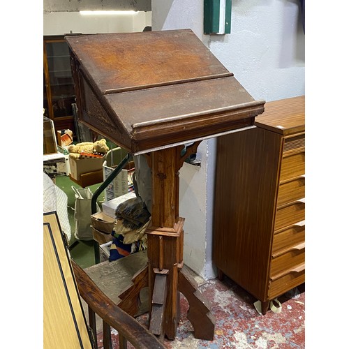 254 - Antique pine Church/Auction lectern.